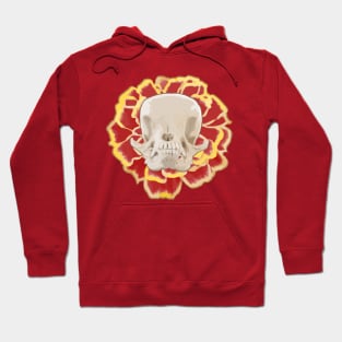 Dog skull in a flower Hoodie